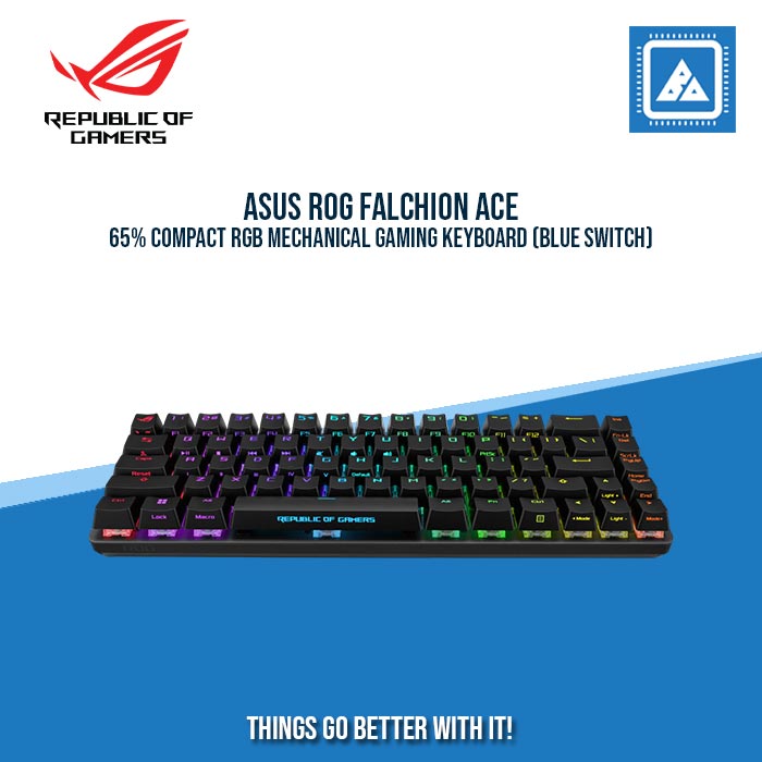 ASUS ROG FALCHION ACE 65% COMPACT RGB MECHANICAL GAMING KEYBOARD (BLUE SWITCH) BLACK ASUS ROG FALCHION ACE 65% COMPACT RGB MECHANICAL GAMING KEYBOARD (BLUE SWITCH) BLACK